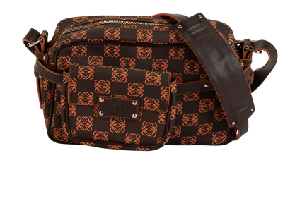 Anagram Shoulder Bag, &pound;250, Handbags, Brown/Orange, Canvas, Front view